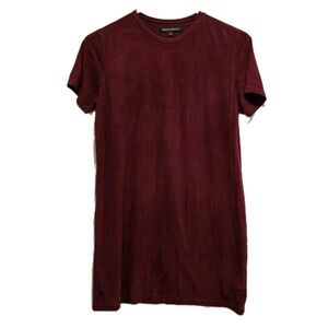 Brandy Melville Short Sleeve Tunic Top Maroon One Size